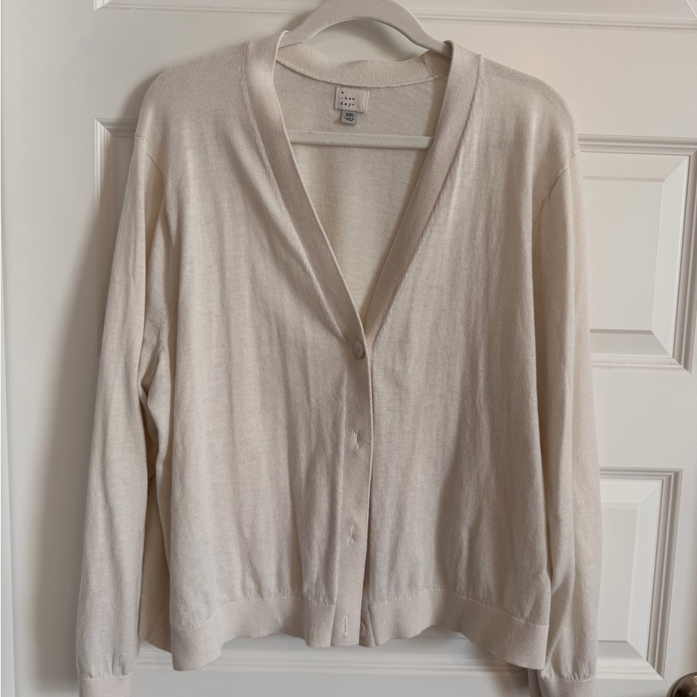 a new day Women's Cream Button-Up Cardigan